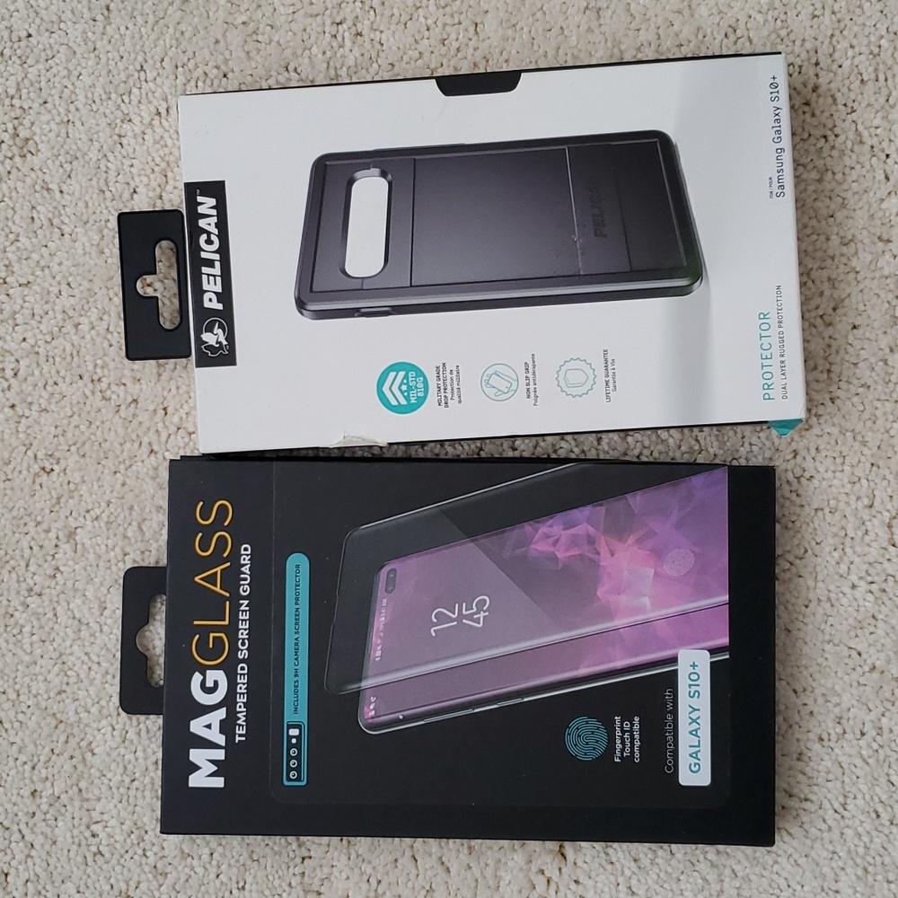 Pelican Protector Case and MagGlass for Samsung Galaxy S10+